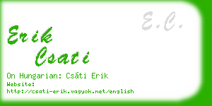 erik csati business card