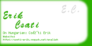 erik csati business card